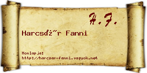 Harcsár Fanni névjegykártya